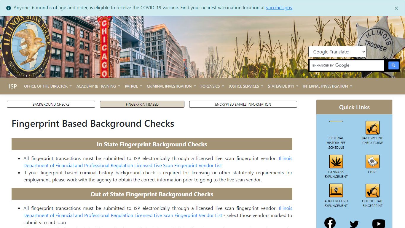 Fingerprint Based Background Checks - Illinois State Police